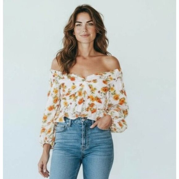 Caroline Constas White Multicolor Floral Onira Top - Size XS - Picture 1 of 7